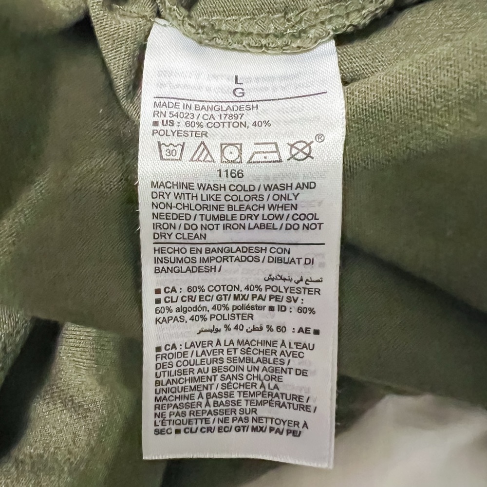 Old Navy Mens Soft-Washed Long Sleeve Rotation T-Shirt - Olive Green, Size L - Picture 8 of 9